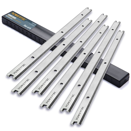 Powertec 128281DD 13 in. HSS Planer Blades Replacement for Ridgid AC20502 R4330, 6PK 12828DD